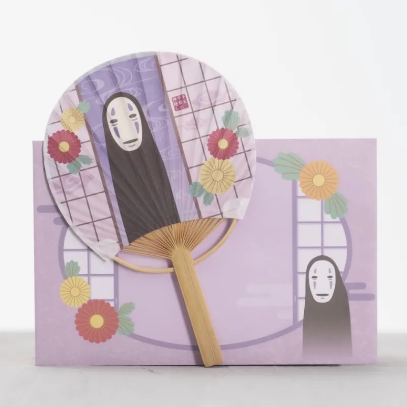 Maison Ghibli Bamboo Fan & Letter Set No Face with Flower - Spirited Away | Accessories