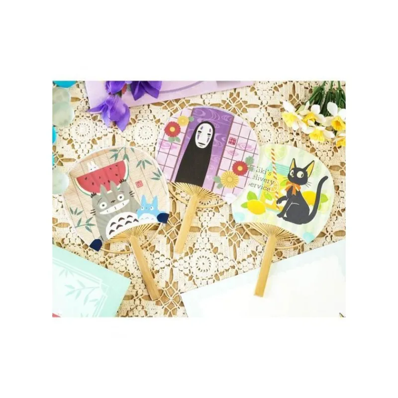 Maison Ghibli Bamboo Fan & Letter Set No Face with Flower - Spirited Away | Accessories