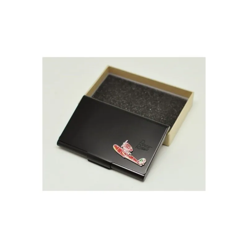 Maison Ghibli Black Metal Card Case With Seaplane - Porco Rosso | Accessories