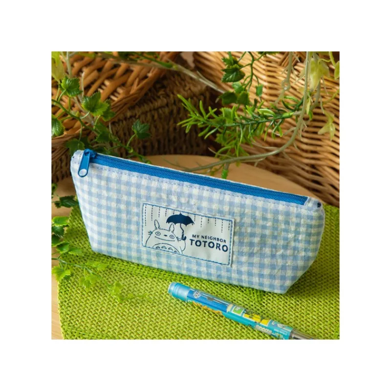 Maison Ghibli Blue checkered Pencil case - My Neighbor Totoro | Storage