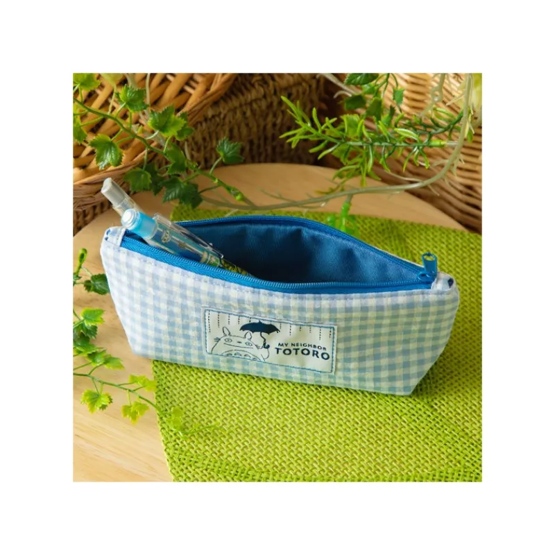 Maison Ghibli Blue checkered Pencil case - My Neighbor Totoro | Storage