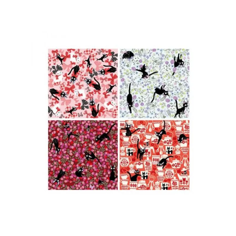 Maison Ghibli Chiyogami Paper Jiji & Flowers - Kiki's Delivery Service | Postcards And Letter Papers
