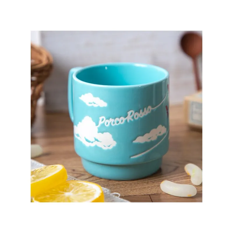 Maison Ghibli Coloful embossed mug Savoia - Porco Rosso | Kitchenware