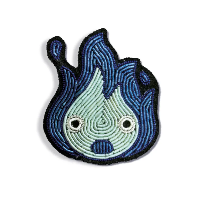 Maison Ghibli Embroidered Jewel Brooch Blue Calcifer - Howl’s Moving Castle | Pins