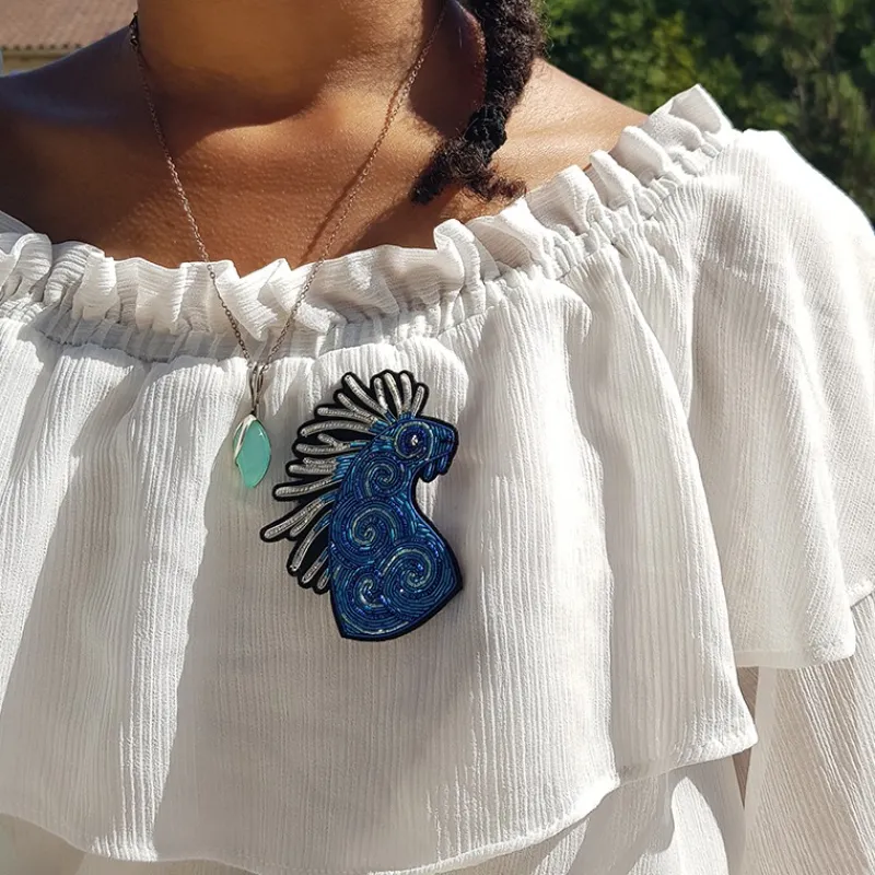 Maison Ghibli Embroidered Jewel Brooch Night Walker - Princess Mononoke | Pins