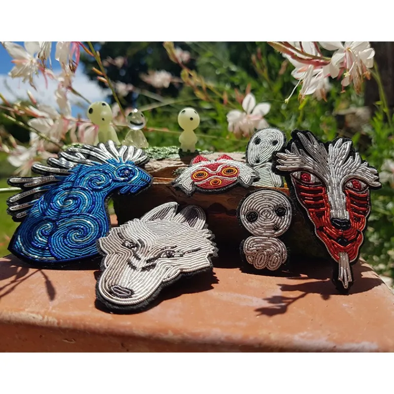 Maison Ghibli Embroidered Jewel Brooch Seated Kodama - Princess Mononoke | Pins