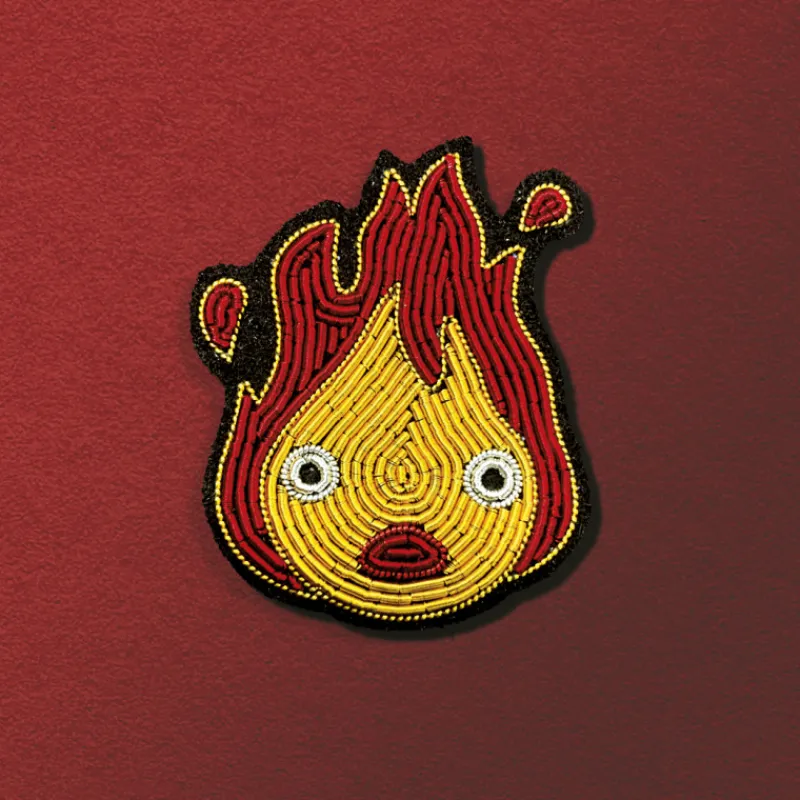 Maison Ghibli Embroidered Jewel Brooch Yellow Calcifer - Howl’s Moving Castle | Pins