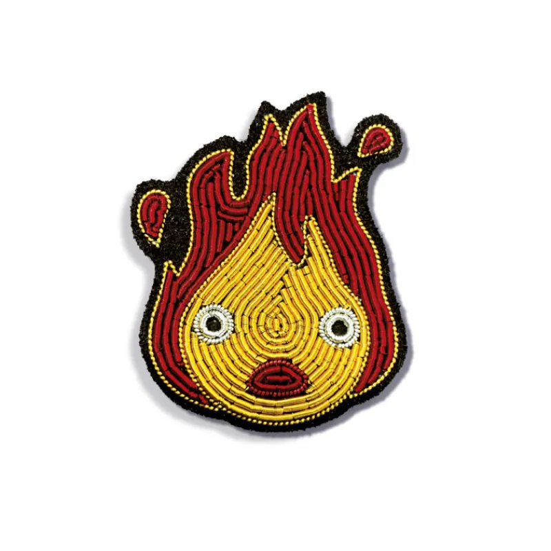 Maison Ghibli Embroidered Jewel Brooch Yellow Calcifer - Howl’s Moving Castle | Pins