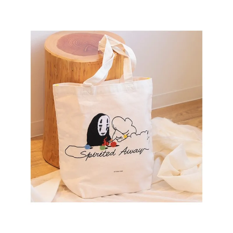 Maison Ghibli Embroidery Canvas Tote bag No Face Knitting - Spirited Away | Bags