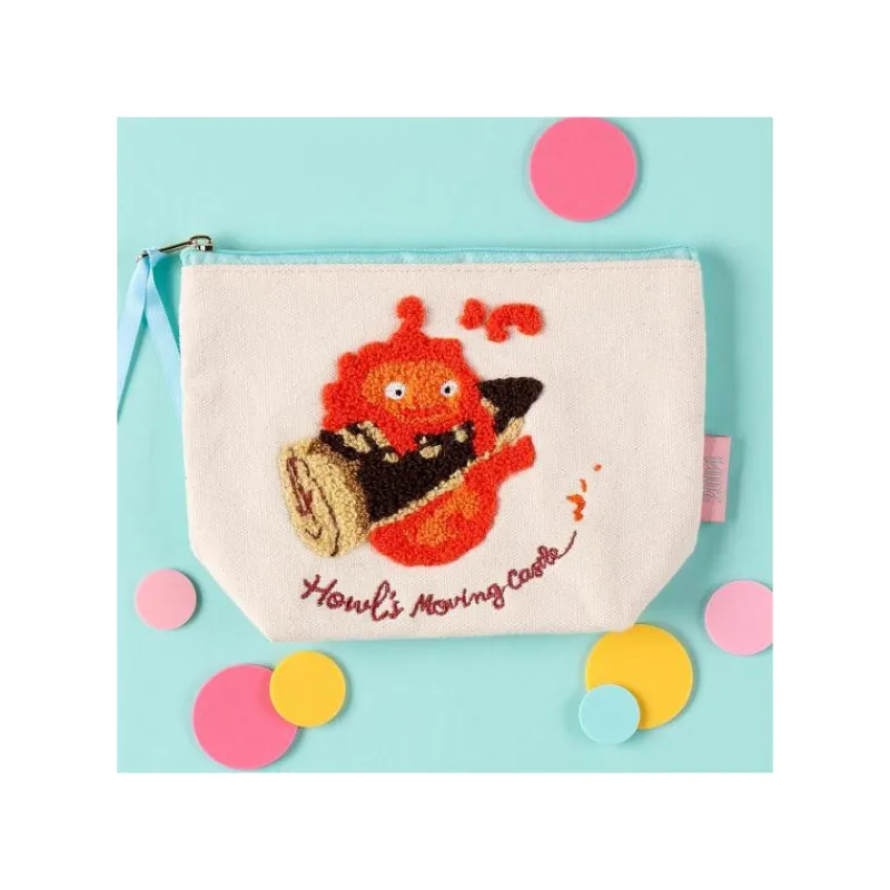 Maison Ghibli Embroidery pouch Calcifer - Howl's Moving Castle | Storage