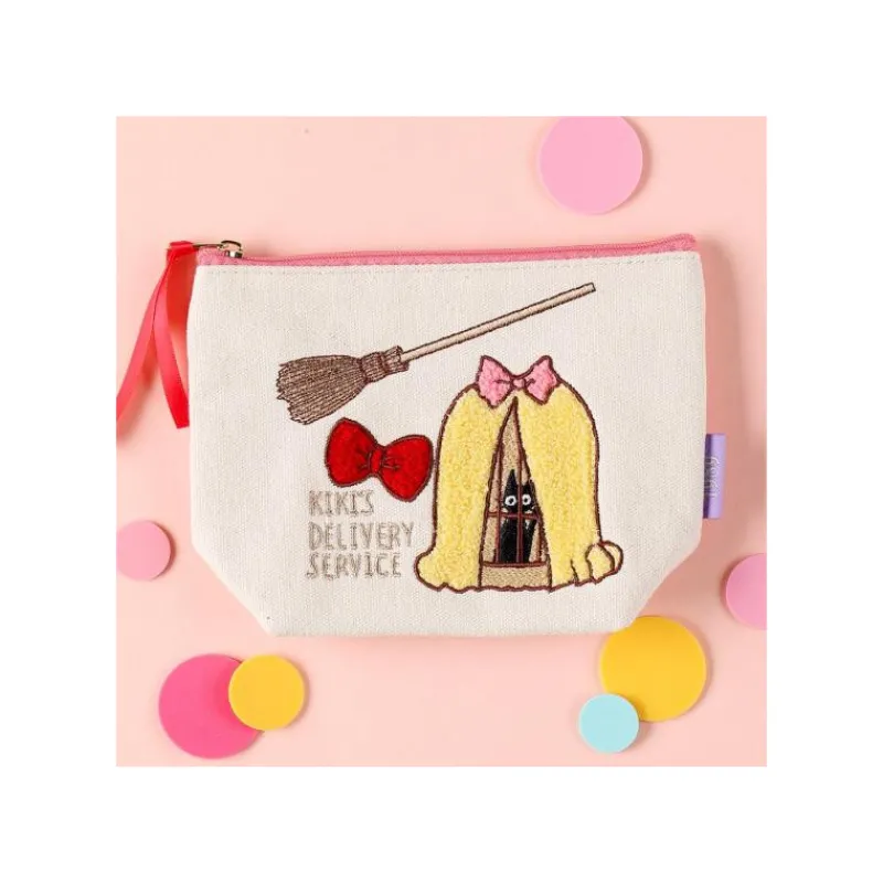 Maison Ghibli Embroidery pouch Jiji in cage - Kiki's Delivery Service | Storage