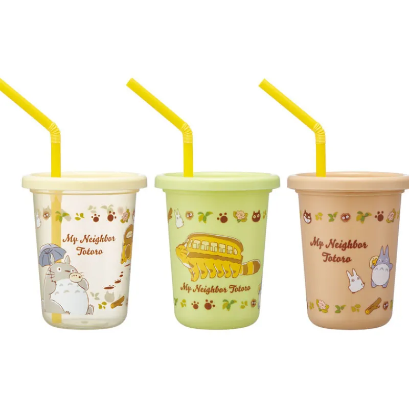 Maison Ghibli 3 Glasses with Straw Set - My Neighbor Totoro | Kitchenware