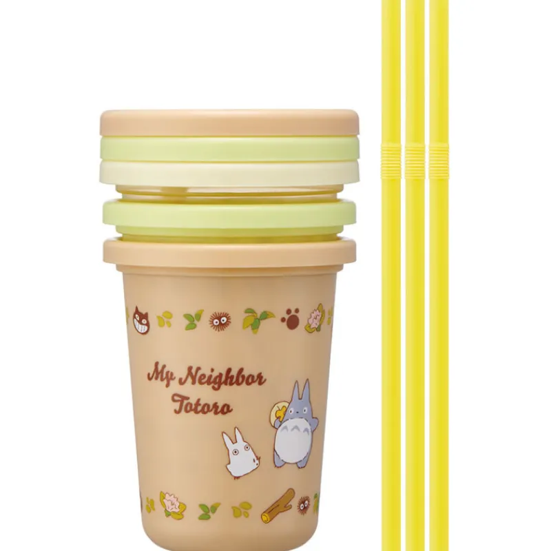 Maison Ghibli 3 Glasses with Straw Set - My Neighbor Totoro | Kitchenware