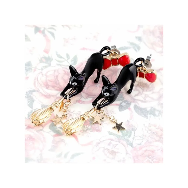 Maison Ghibli Jiji With Broom Pierced Earrings - Kiki's Delivery Service | Jewellery