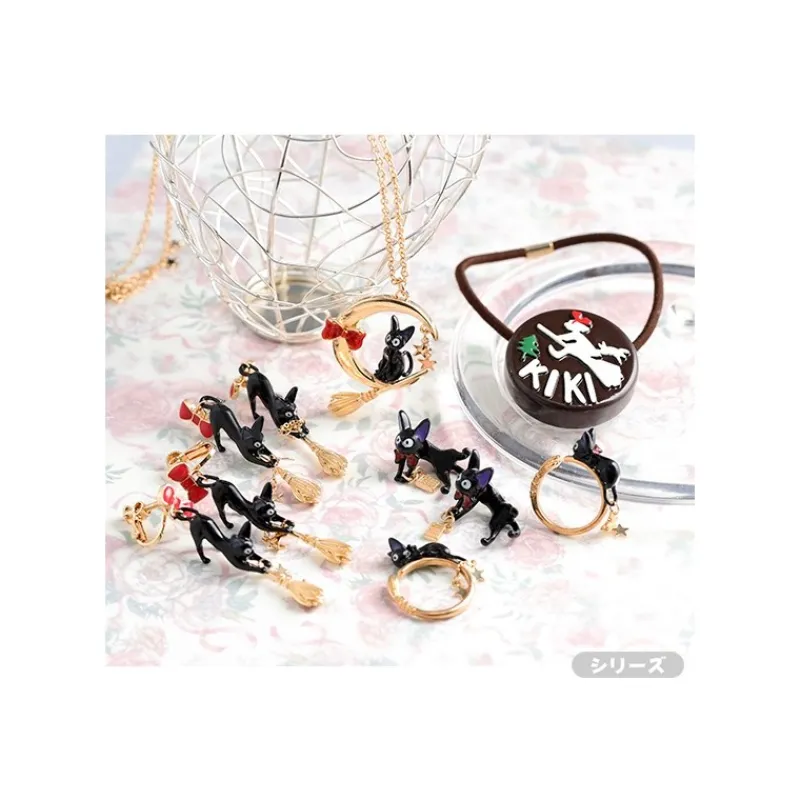 Maison Ghibli Jiji With Broom Pierced Earrings - Kiki's Delivery Service | Jewellery