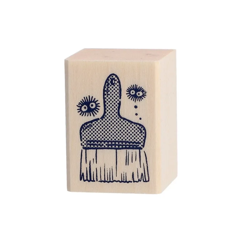Maison Ghibli Kurosuke & Paintbrush Wood stamp - My Neighbor Totoro | Small Equipment
