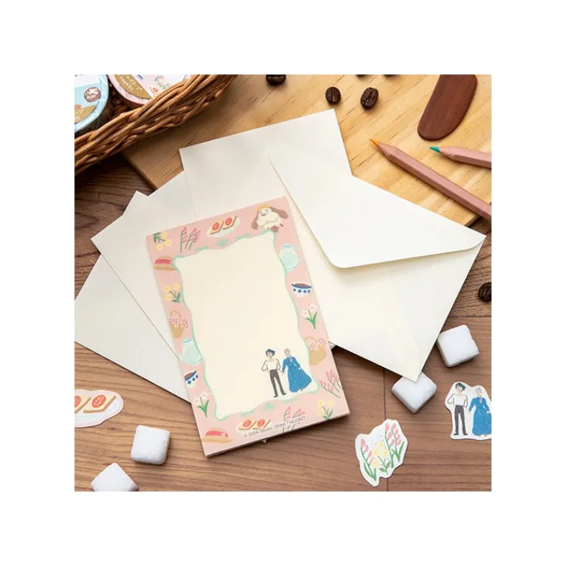 Maison Ghibli Letter set Break Time Flowers - Howl's Moving Castle | Postcards And Letter Papers