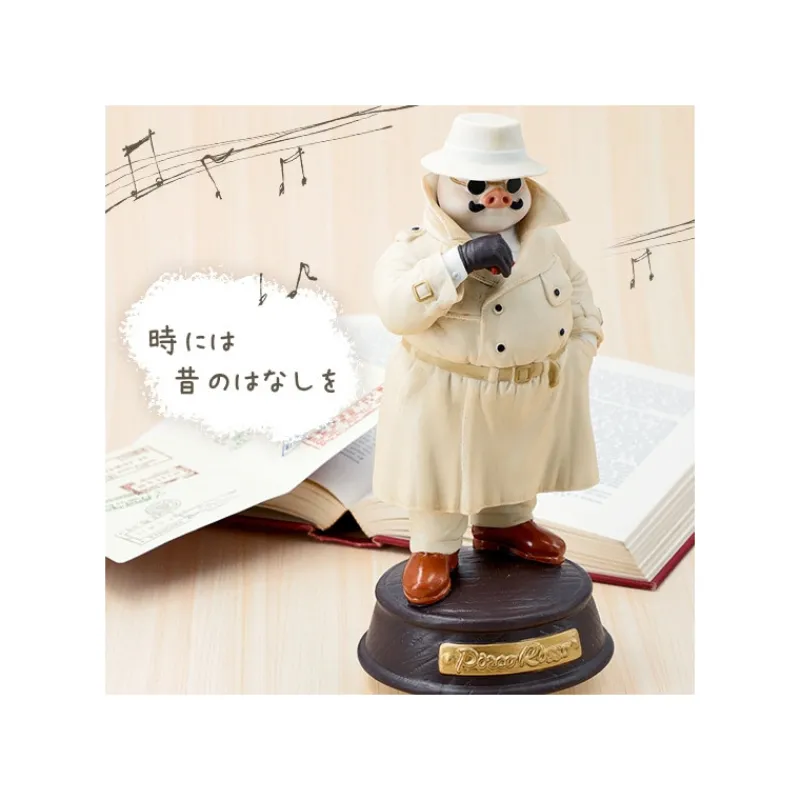 Maison Ghibli Music Box Marco in trench coat - Porco Rosso | Music Boxes