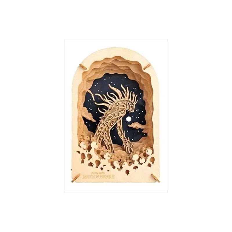 Maison Ghibli Paper Theater Wood Style Night Walker - Princess Mononoke | Arts And Crafts