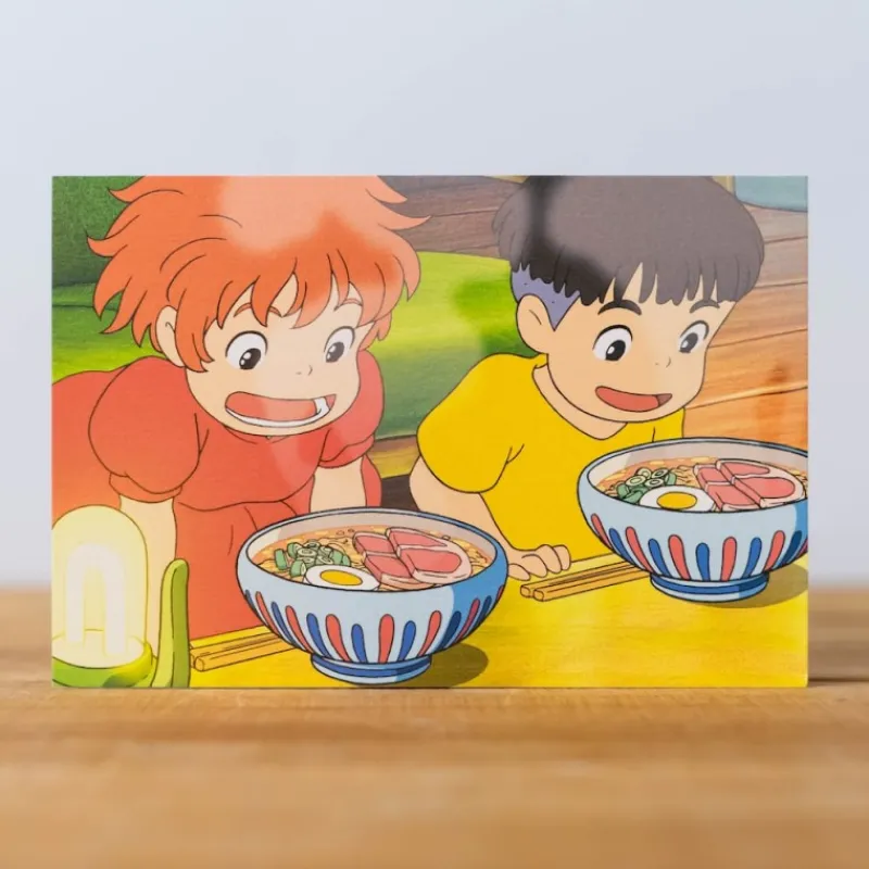 Maison Ghibli Postcard  Ponyo & Sosuke ramen - Ponyo on the Cliff | Postcards And Letter Papers