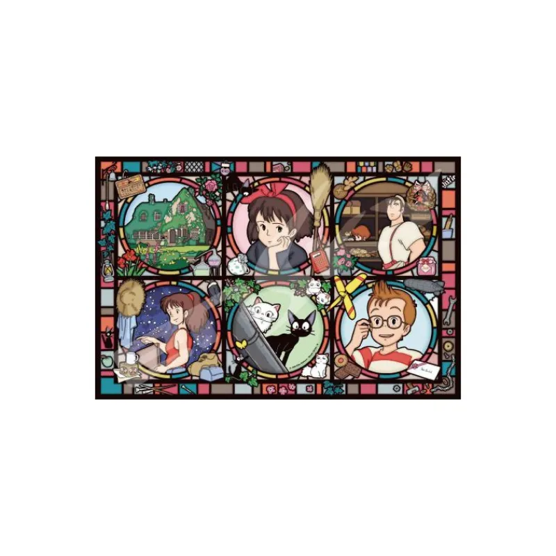 Maison Ghibli Puzzle Stained Glass 1000P Characters - Kiki’s Delivery Service | Jigsaw Puzzle