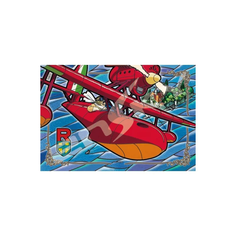 Maison Ghibli Stained glass Puzzle 300P Adriatic Sea - Porco Rosso | Jigsaw Puzzle