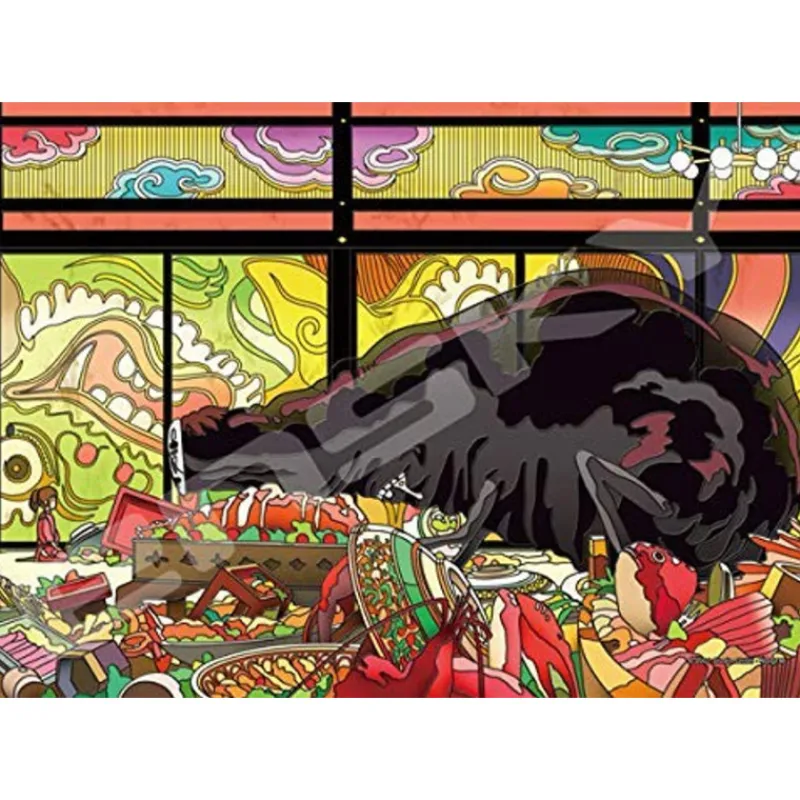Maison Ghibli Stained glass Puzzle 208P After the Feast - Spirited Away | Jigsaw Puzzle