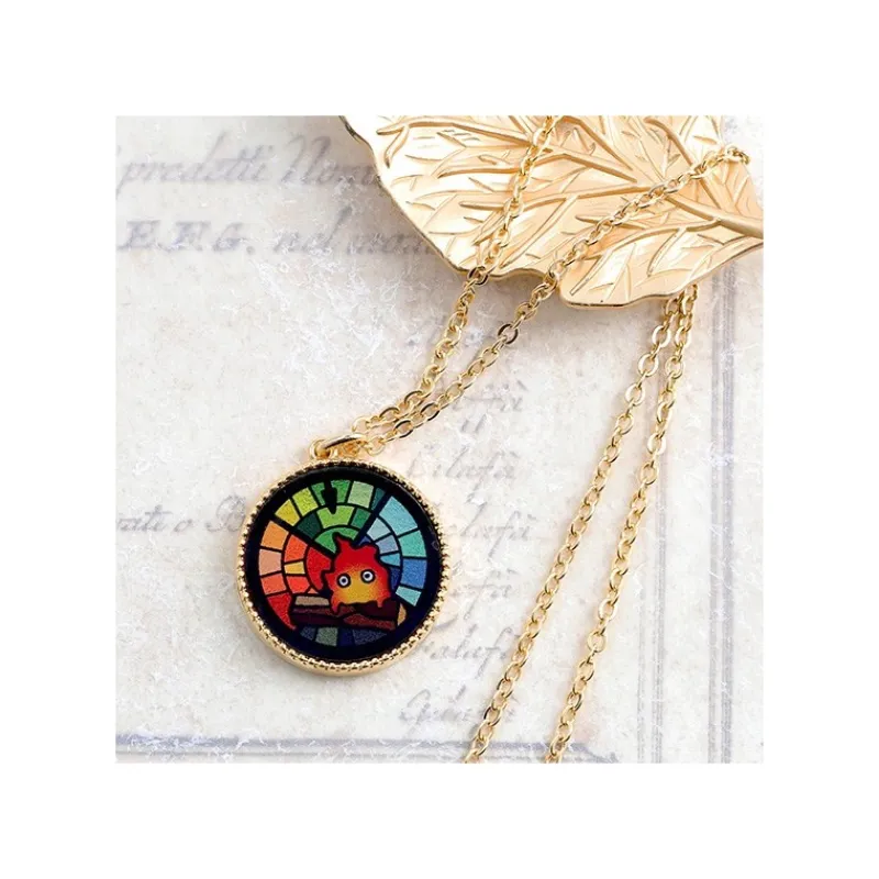 Maison Ghibli STAINED GLASS SERIES - PENDANT CALCIFER-HOWL'S MOVING CASTLE | Jewellery