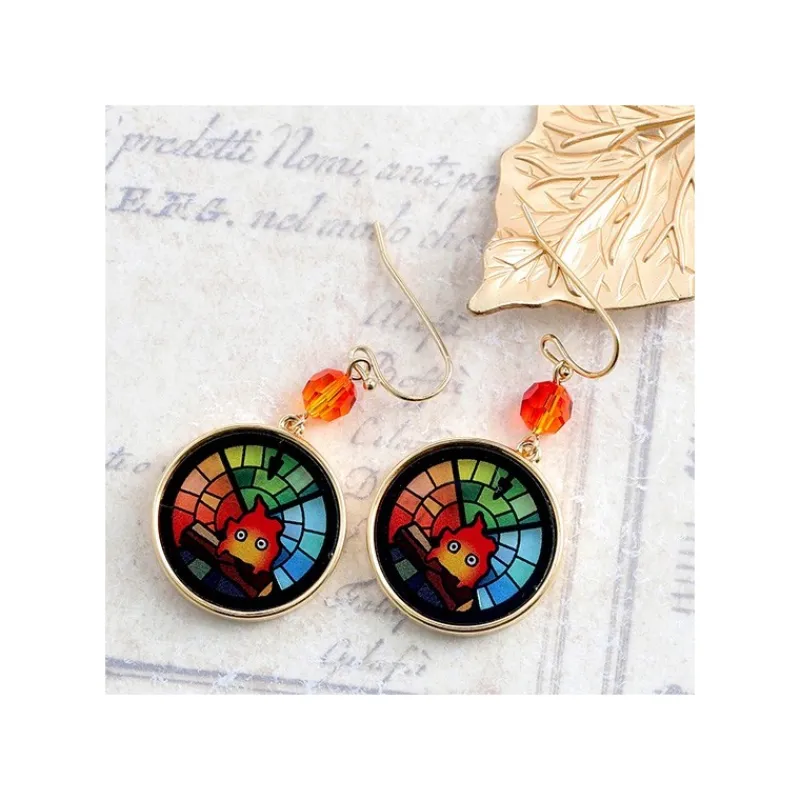 Maison Ghibli STAINED GLASS SERIES-PIERCED EARRINGS CALCIFER -HOWL'S MOVING CASTLE | Jewellery