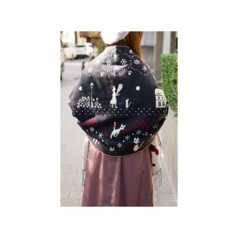 Maison Ghibli STOLE WITH BUTTON KIKI SNOWING CITY - KIKI’S DELIVERY SERVICE | Outfits
