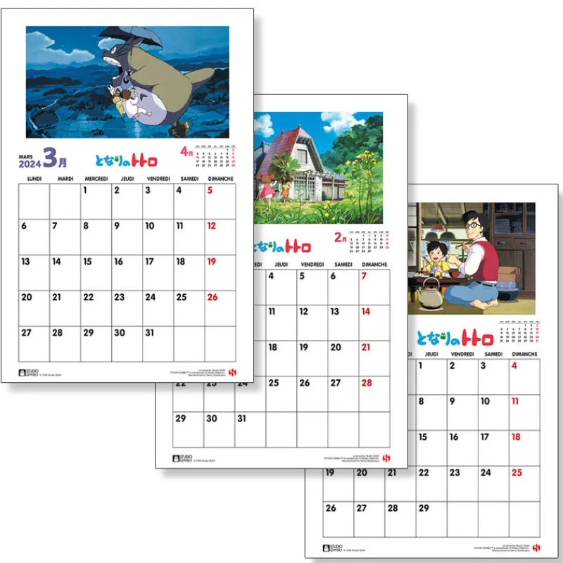 Maison Ghibli Totoro Calendar 2024 - FR | Schedule Diaries And Calendars
