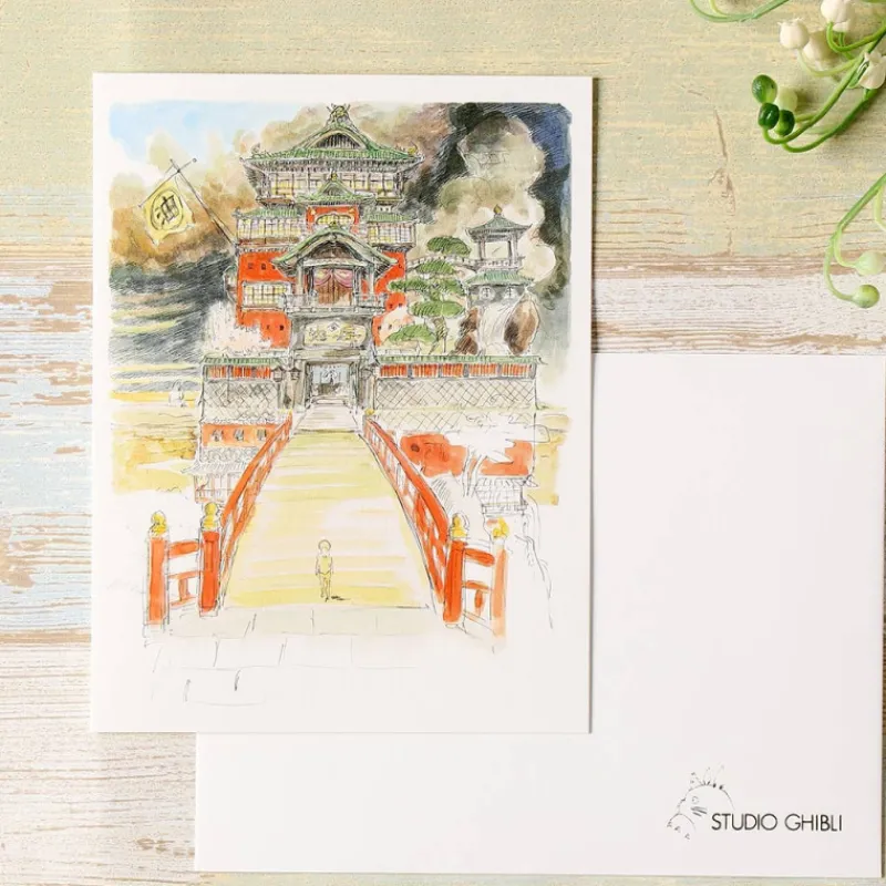Maison Ghibli Watercolour Greeting cards 24 x 15,8 cm Aburaya - Spirited Away | Postcards And Letter Papers