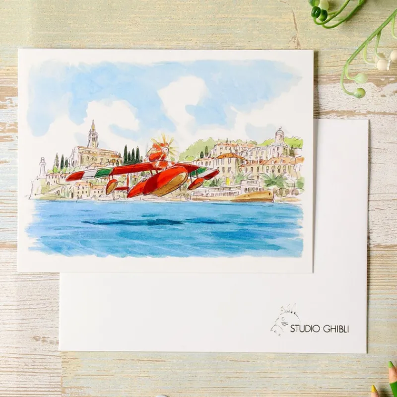 Maison Ghibli Watercolour Greeting cards 24 x 15,8 cm Seaplane - Porco Rosso | Postcards And Letter Papers